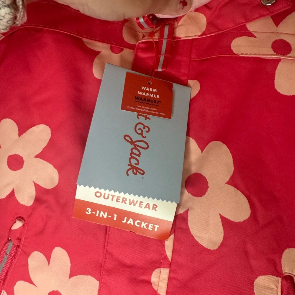 Cat & Jack Pink Floral Winter Coat